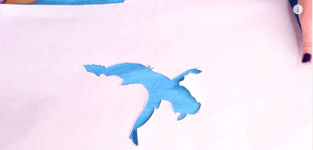 Getting the Disney Cutout Ready to Iron