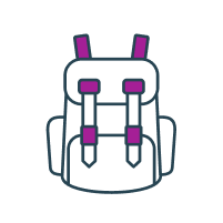 Adventure icon land blue and purple