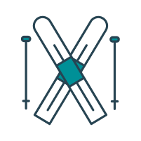 Adventure icon snow blue and turquoise